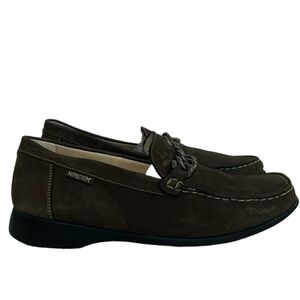 Mephisto Cool Air Brown Nubuck Leather Gold Chain SlipOn Loafer Women SZ 8 Comfy